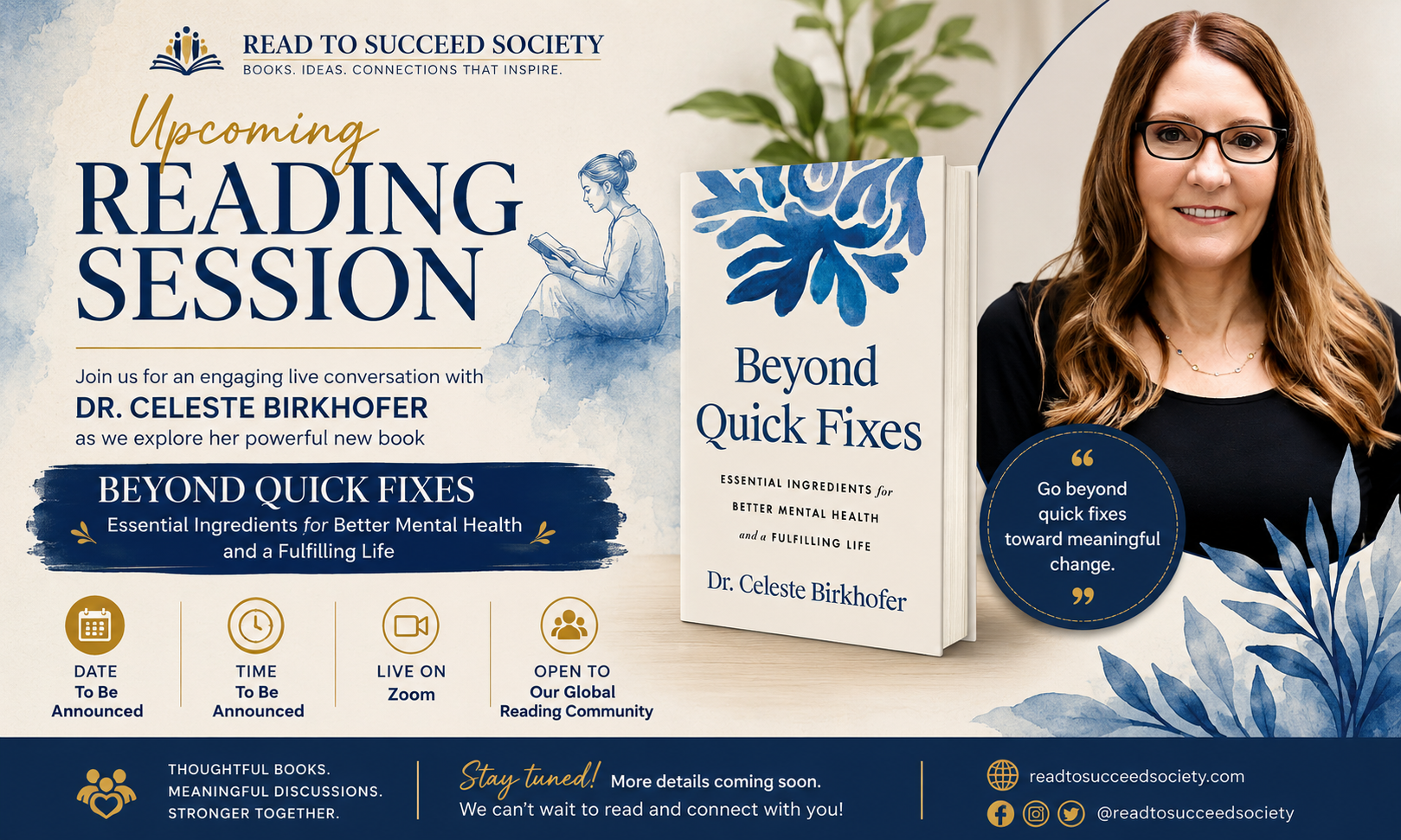 Beyond Quick Fixes virtual author discussion with Dr. Celeste Birkhofer