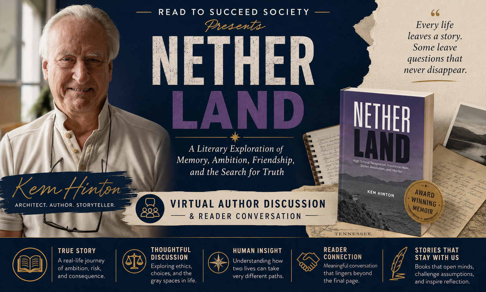 Nether Land virtual author discussion with Kem Hinton